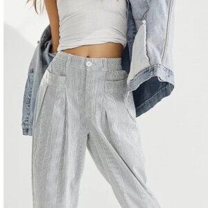 Free People Women Make a Stand Stripe Seersucker Trousers Size XS